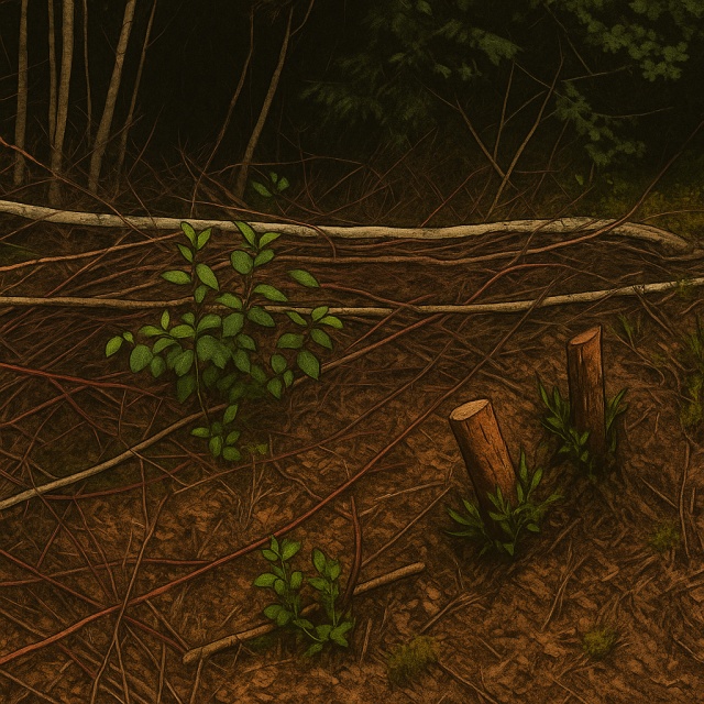 Abgeschlagene Birken