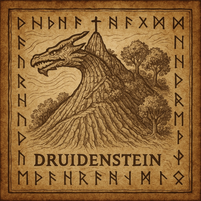 Druidenstein – Basaltkuppe im Wald, mystische Atmosphäre