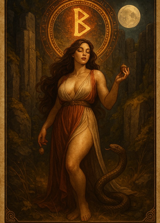 Runenkarte: HERKE – Die geopferte Priesterin