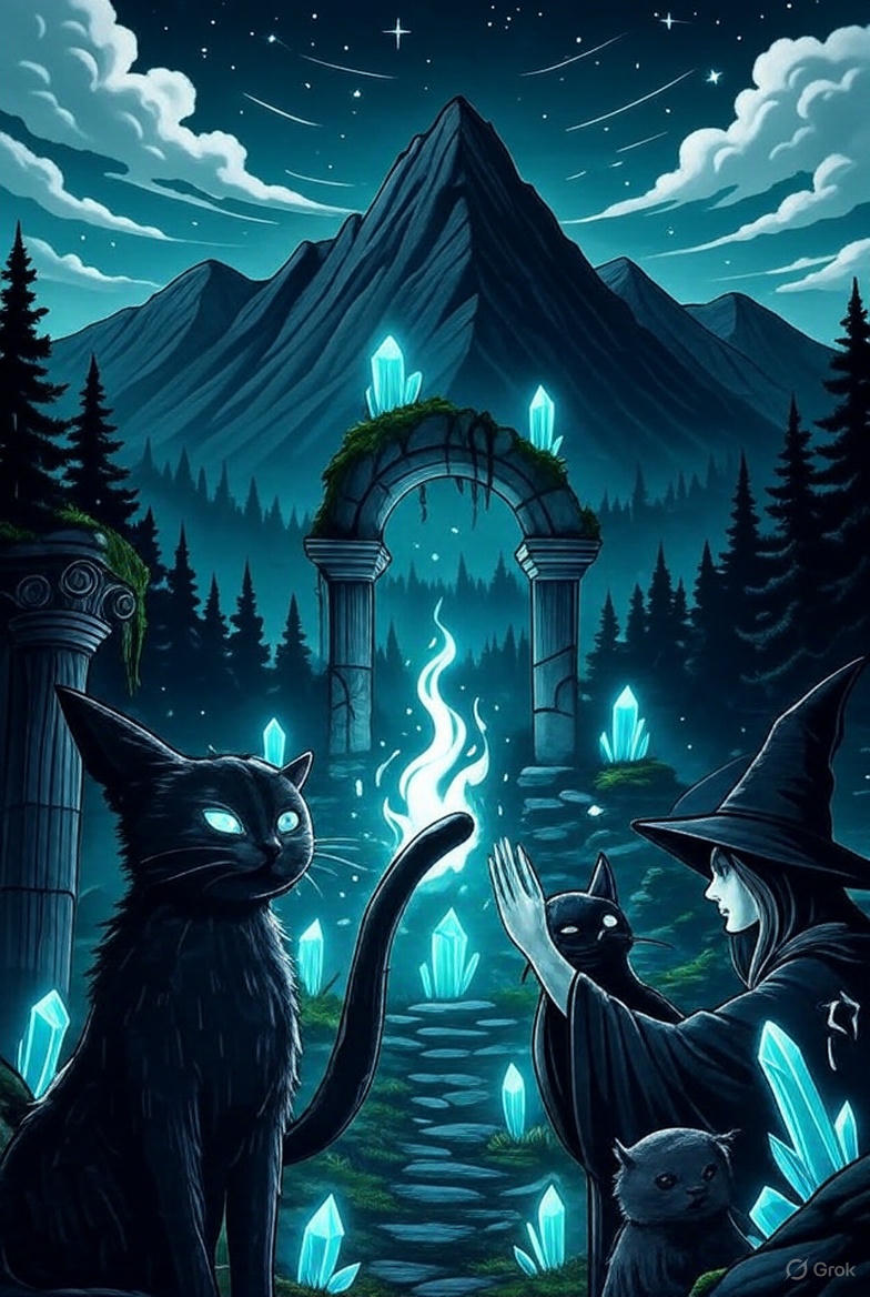 Hexen und die buckelige Schattenkatze am Katzenbuckel – Mystische Legende mit Freyas Glanz und springenden Fischen