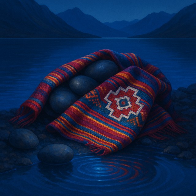 Die peruanischen Steine im Mesa-Tuch