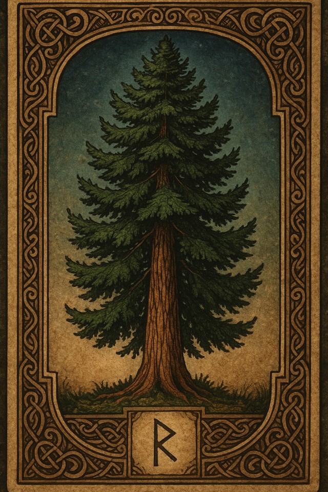 Runenkarte: Mammutbaum – lebende Säule