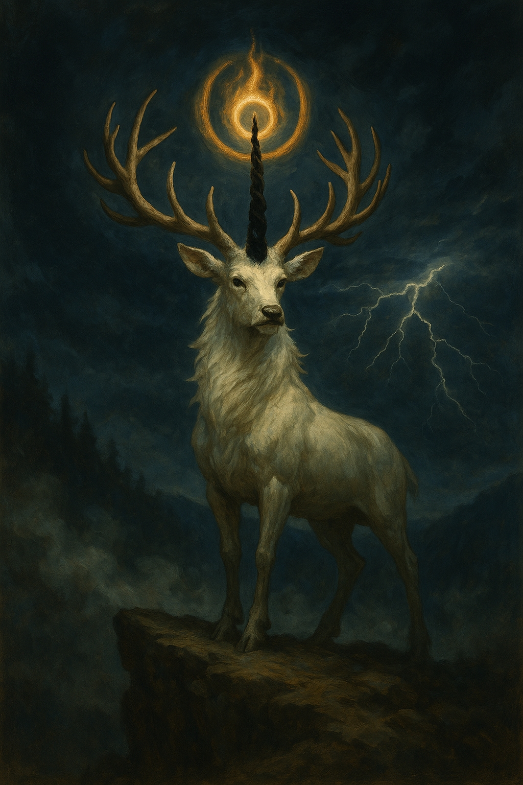 Der weiße Einhorn Hirsch